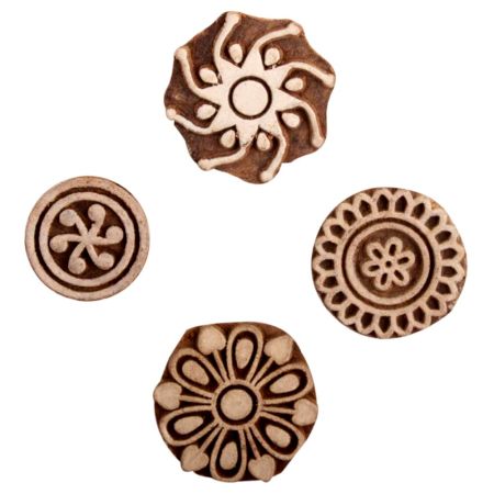 Set of 4 Piece New Mix Wooden Printing Block